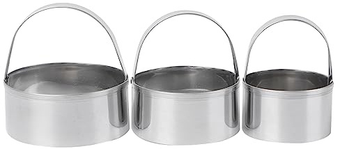 SMASOLO 3 piezas Cortadores Redondos para Galletas Inoxidable con Mango Molde Clásico para Repostería Cortapastas Resistente y Fácil de Limpiar para Masa y Pastelería