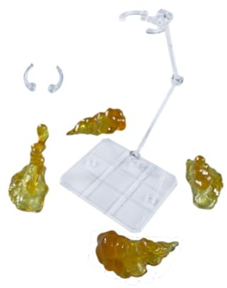 MotiveTech Modello Fumo Realistico Base Sostegno Stand Display PP Accessori Scene Creative per Modellismo Adatto a Presentazione Figure Decorazione, Giallo