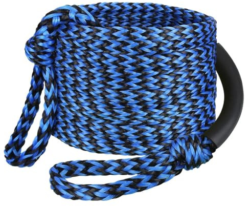 Kivivaka Corde de remorquage de Bateau 3K de 18,3 m pour 1 à 3 conducteurs, Corde Flottante avec Manchons en Mousse, résistante à l'usure, pour Le Ski Nautique, Le Ski Nautique, Le Surf