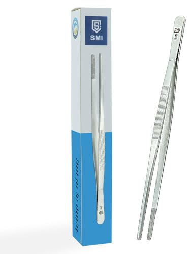 SMI Küchenpinzette 26 cm Kochpinzette Grillpinzette Grillzange Küchenzangen Edelstahl Servierpinzette Essenszange