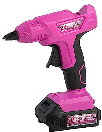 The Original Pink Box® 20-Volt Lithium-Ion Cordless Glue Gun with 2Ah Battery, Pink