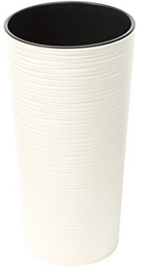 HappyFlower | Hoher Blumentopf | Meißel-Optik | Topf inkl. Einsatz |