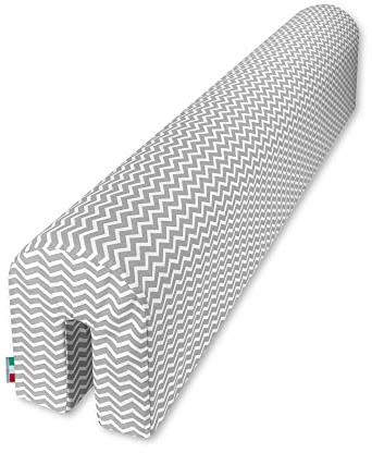 Babysanity Paracolpi Lettino Neonato Cuscino Riduttore Lettino Protezione Letto (90 Cm, ZigZag Grigio)