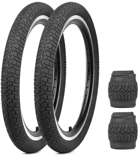 Lot de 2 pneus extérieurs de vélo 20x2.125 (Only 2 Tires-Black, 20x2.125 inches)