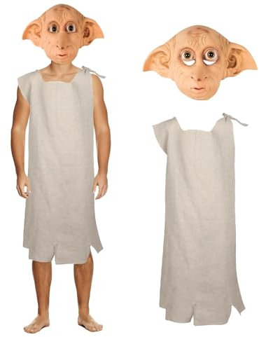 SINSEN Dobby Kostüm Maske für Erwachsene Latex Hauself Dobby Cosplay Kostüm mit Elf Maske für Maskerade Partys