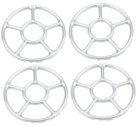 Cabilock Support pour Cuisinière à Gaz en Tôle Galvanisée Argentée 4 Pièces, Haute Fiabilité et Multifonction pour Ustensiles Cuisine et Anneaux de Wok