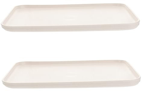 PRETYZOOM 2piezas Platos Rectangulares De Plástico Bandejas para Frutas y Postres Diseño Simple y Duradero
