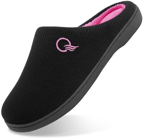 Mishansha Unisex Tofflor Kvinnor Män Memory Foam Varma Bekväma Halkfria Vinter Hemskor, 36-47, Roséröd, 42/43 EU