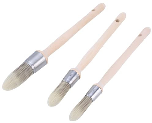 Lot de 3 pinceaux de peinture pour garniture murale de précision 2,5 cm, 2 cm, 1,5 cm pour des bordures et des détails précis avec manche ergonomique