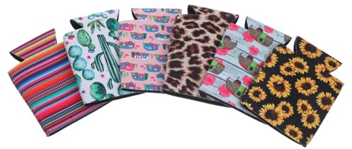LAPYAPPE Funda Aislante para Latas de Bebidas Neopreno 6 Piezas Protector de Latas Funda para Cerveza Diseño Único para Fiestas y Picnics