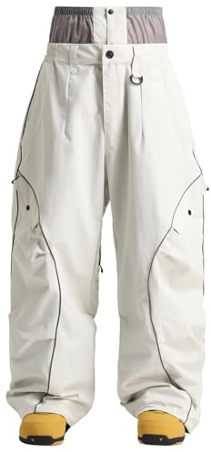 GSOU SNOW Herren Ski Hose Damen Baggy Snowboardhose Oversized Schneehose für Männer Fraue- Unisex Verschleißfest Wasserdicht Atmungsaktiv Warm Mehrere Taschen