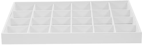 LIFKICH Bandeja Organizadora de Joyas para Anillos y Pulseras de Pu 24 Compartimentos Apilable para Uso Personal en Casa y Almacenamiento en Cajones