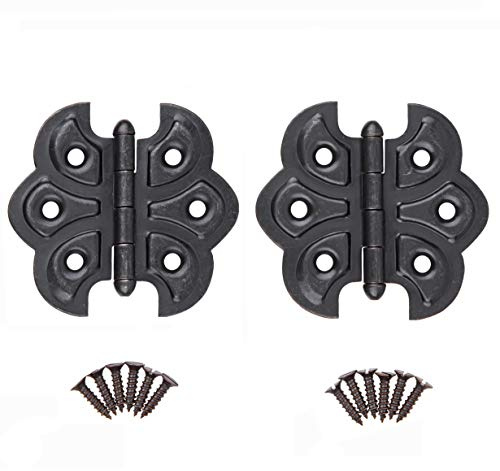 Oil Rubbed Bronze Plated Butterfly Hinges - Pack of 2 - Surface Mount Cabinet Door Hinges - Furniture Hardware - UA-260-HOB