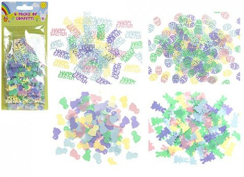 Homestreet 6 Tüten Osterkonfetti zum Basteln, Dekorieren, Osterkarten oder Knallbonbons von