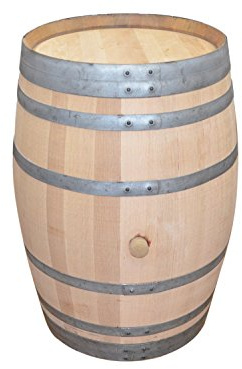 Temesso Barril Mesa en Madera de Roble 225 litros - Madera reacondicionada/lijada (con fijación de Anillos)