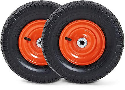VonHaus Pneumatic Wheels 13” Pack of 2, Spare Replacement Universal Tyre Set for Wheelbarrows, Garden Carts, Sack/Hand Trucks, Trolleys, Utility Wagons, Puncture Proof Heavy Duty Tires, Easy Install