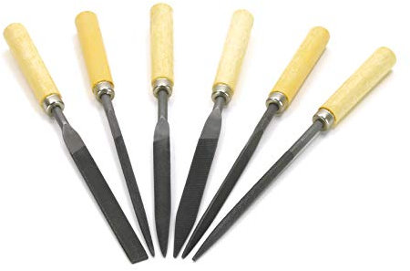Blanko Nadelfeilen-Set, 6-teiliges Schlüsselfeilen-Set in unterschiedlichen Formen mit Holzgriffen, für Werkstatt und Heimwerk
