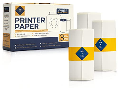 Papp'n'Roll® selbstklebendes Aufkleberpapier Thermopapier für Thermodrucker PeriPage A6/Paperang P1 P1/Poooli Drucker Papier für Mini Drucker 57 * 30mm