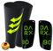 DARX® - Innovatives Schienbeinschoner Set - Leichter Schienbeinschoner I Spezial Schonerhalter - Perfekter Halt ohne Tape oder Klett für Kinder - Jugendliche - Erwachsene - L Neongreen