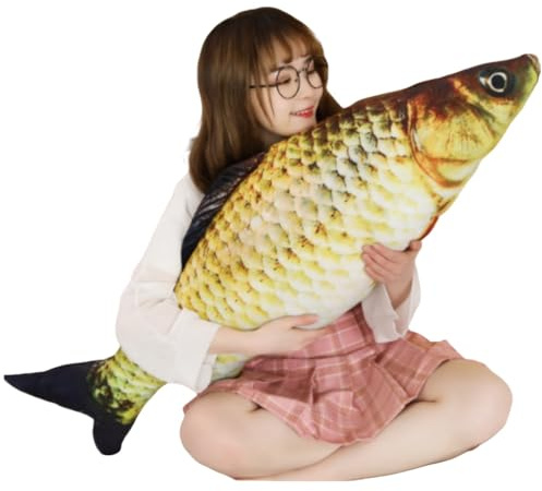 OUKEYI 3D Soft Fish Cushion Carp Plush Pillow,23.6inch /60cm Stuffed Carp Toy,Simulation Carp Plush Pillow Plush Throw Pillow, Home Ddecoration Kids Pillow Gift Stuffed Animal Toy