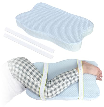 Mybow Almohada de rodilla para personas que duermen de lado con correa, almohada de cuña entre las piernas para aliviar el dolor y alineación de la columna vertebral, almohadas de apoyo para la