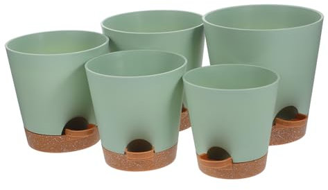 Milisten Selbstbewässerung Für Den Innenbereich 5er-Pack Blumentöpfe Automatisches Bewässerungssystem Robust Und Praktisch Für Zuhause Büro Schule Wohnheim Garten Balkon