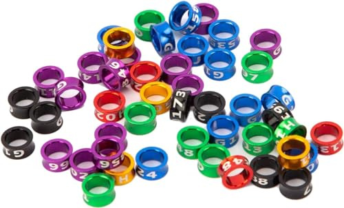 RQSMYLR Anello per Piedi Chiuso, Anello per Uccelli, per pappagalli, per canarini, per Piedi di Piccione, in Lega di Alluminio, 50 Pezzi