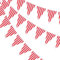 Party wimpel 3 Stück Geburtstag Girlande Rot Weiß Gestreifte Wimpel Banner,Wimpelkette Outdoor Wetterfest String Triangle Bunting Flags,für Kindergeburtstage und Silvesterfeiern Carnival Deco
