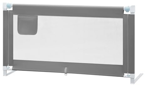 WOLTU Barrière de lit pour Enfant Anti-Chute avec Double Verrouillage, sécurité pour Matelas de 150 cm et d’épaisseur Entre 5 et 30 cm, Cadre en métal léger et Tissu Respirant
