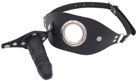 Kutocesy Bavaglio Per Dildo in Silicone Rimovibile Con Bavaglio A Sfera Regolabile in Pelle BDSM Bavaglio A Bocca Per Coppie Giocattoli Bondage (10CM)