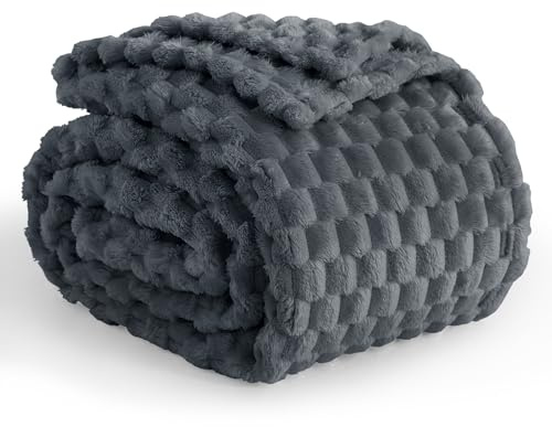 Aisbo Manta Polar 150x200 para Cama 90, Manta Sofá Grande Extra Suave Caliente, Sobrecama Franela de Microfibra, Antracita