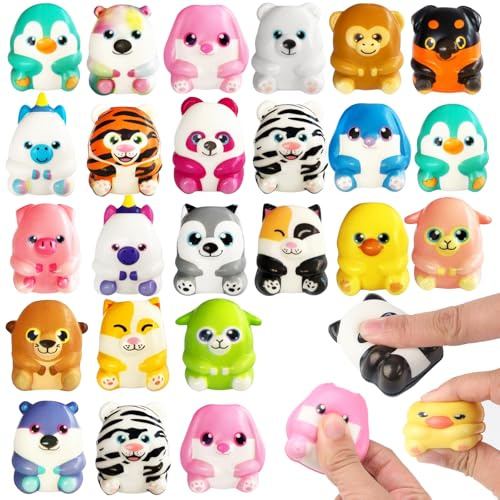 ComPDCVD 24 Pcs Squishy Juguete Antiestres Animales Squishy Toys Squeeze Toys squishies de Animales Squishy-Kawaii Fidget Toy Regalos Cumpleaños para Niños Regalos Cumpleaños Niños Colegio Premios