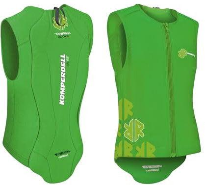 Komperdell Air Vest Junior EN 1621-2 Gilet de protection dorsale pour enfants, pour ski, snowboard et équitation, vert, 128 (S))