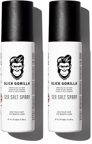 Slick Gorilla Spray de Sal Marina para Hombres 200 ml | Spray Texturizante | Volumen Ligero | Acabado Mate | Textura Natural | Fijación Flexible (Paquete de 2)