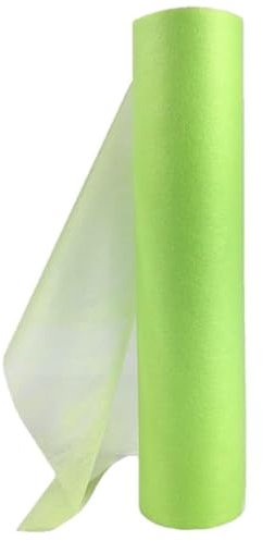 Sensalux Shine Tischläufer, Standard 100 by Oeko-TEX, 30cm x 20m, transparent, Tischwäsche, stoffähnliches Deko-Vlies, apfelgrün