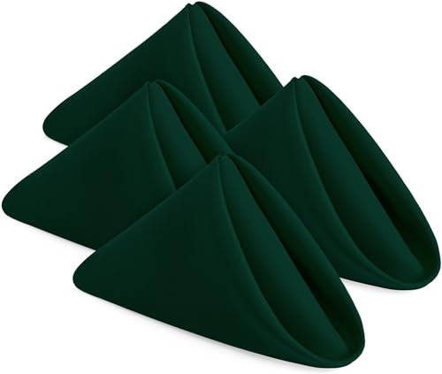 Utopia Home Pack of 24 Cloth Napkins 17 x 17 100% Polyester Hunter Green Dinner Napkins with Hemmed Edges Washable Ideal for Parties, Weddings and Dinners
