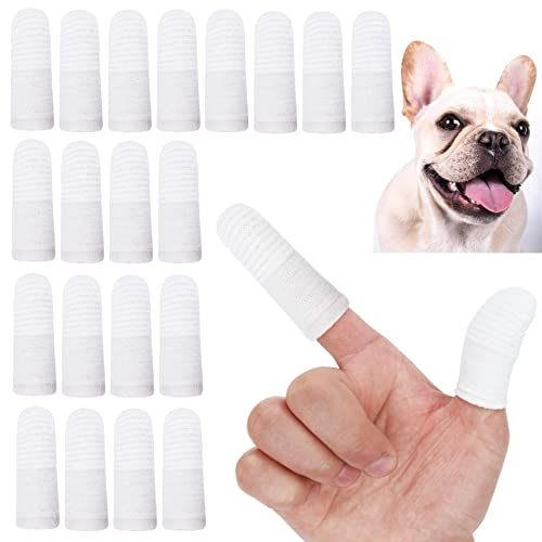 PenVinoo 20 PCS Dog Toothbrush Pet Toothbrushs Finger Toothbrushs cat Too thbrush Washable & Comfortable & Durable 1 Set for 2 Fingers(20)
