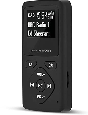 Radio Dab Portable, Récepteur Radio Numérique de Poche Dab/Dab+, Prise en de la Radio FM/Lecteur Bluetooth/Lecteur MP3 de Carte TF, Lecteur MP3 Bluetooth avec écouteurs
