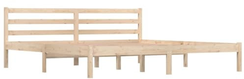 vidaXL Massivholzbett, Bett Holzbett für Schlafzimmer, Bettgestell Bettrahmen mit Lattenrost Kopfteil, Doppelbett Schlafzimmerbett, Kiefer 180x200cm