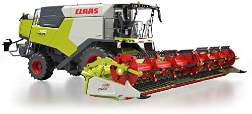 WIKING 077857 Claas Trion 720 Montana och klippare Convio 1080, Transportvagn ingår, Modell-skördetröska, 1:32, Metall/Plast, För barn över 14 år, Rörliga delar på fordonet