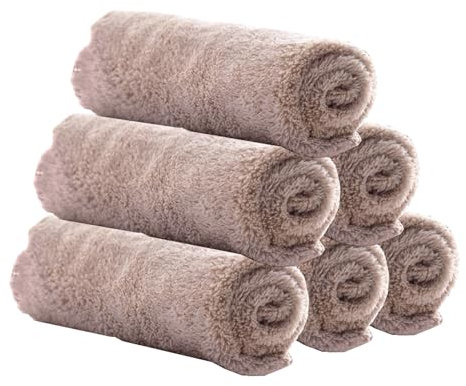 ASFWAGQ 6 panni per il viso in microfibra di bambù, carbone, morbidi, per il viso, ad asciugatura rapida, assorbenti, 30 cm x 30 cm, grigio