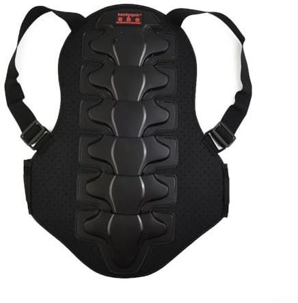 Protector de espalda de espuma EVA para motociclistas con carcasa de polietileno antigolpes y cinturón elástico