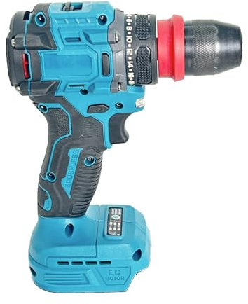 Amoladora angular inalámbrica con función de taladro de impacto, motor sin escobillas e indicadores de batería para un juego de brocas de molienda precisa