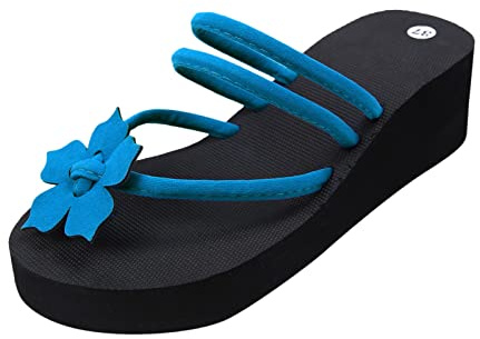 Damer flops tofflor kilklack, sandaler damer elegant sommar, platå halkfria tåsandaler bohemia högklackad plattform anpassade strandskor