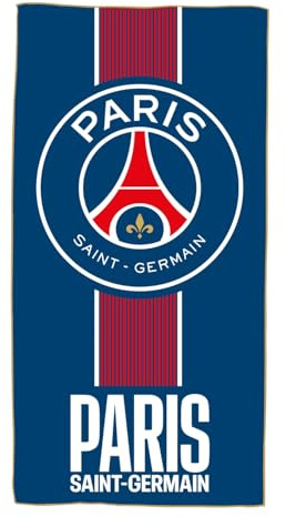 OMYDREAM PSG Prince Serviette de Bain et de Plage | Doux & Ultra-Absorbant | Oeko-TEX | 70x140 cm | Microfibre (Bleu)