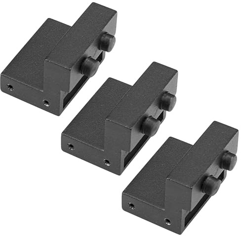 VINTORKY Butées de Porte Coulissante Effet D'amortissement, Anti-rouille Lot de 3 en Acier au Carbone Silicone pour Rail Plat de Porte de Grange Noire