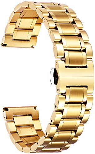 BINLUN Cinturino Orologio Acciaio Inossidabile 12mm-24mm Bracciale in Metallo per Smartwatch con Estremità Dritte o Curve per Uomo Donna 6 Colori