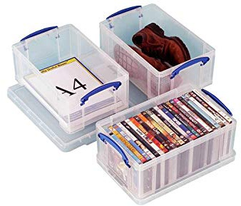 Really Useful 9 Litre A4 Plastic Storage Boxes - Set of 3