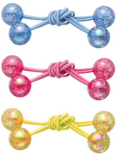 BESPORTBLE 3 paar haarringe schmetterling ball haarkreise elastische haarbänder handgemachte frauen haarspange mädchen haarschmuck (mischfarbe)