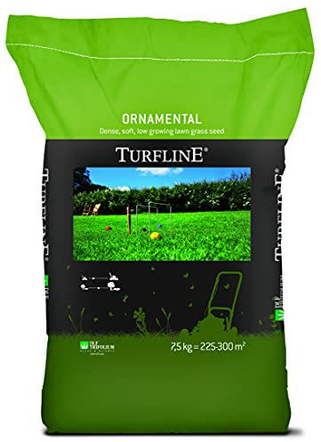 TURF | MEZCLA DE HIERBA DE CÉSPED ORNAMENTAL | Semilla de hierba de germinación rápida | Mezcla de hierba | Crece perfectamente tanto en un lugar soleado como a la sombra | Paquete 7.5KG